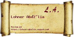 Lohner Abélia névjegykártya